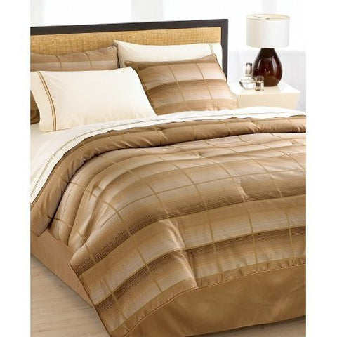 Arrow Bedding, Washington Square Brown Bronze Gold 8 Piece King Comforter Bed In A Bag Comforter Set NEW (Clearance)